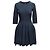Alaïa Navy & Black Alaia gemustertes Dreiviertelärmel Fit & Flare Kleid Größe FR 40