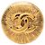 Spilla rotonda Sunburst Chanel CC placcata oro D'oro