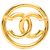 Spilla rotonda Chanel CC placcata oro D'oro - vista 2