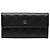 Cartera larga Chanel CC acolchada en caviar negro