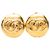 Orecchini a clip rotondi Chanel CC placcati oro D'oro