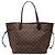 Borsa Tote Neverfull MM in Damier Ebene marrone Louis Vuitton