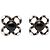 Orecchini clip Chanel in ottone argentato con cabochon in smalto e strass Argento