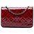 Wallet On Chain Borsa a tracolla con catena e portafoglio Chanel CC trapuntato in vernice rosso