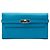 Blauer Hermès Epsom Kelly Trifold Long Wallet