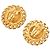Orecchini a clip Chanel CC placcati oro con bordo a catena trapuntata D'oro - vista 2