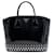 Tote Spazzolato nero con cristalli e borchie Prada