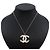 Collana con pendente Chanel CC in argento, ottone e resina con strass - vista 7