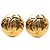 Orecchini a clip rotondi Chanel CC placcati oro D'oro