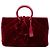 Chanel CC gesteppte Samttasche mit Tragegriff in Rot