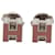 Pink Hermès Palladium Plated Enamel Cage dH Cube Push Back Earrings  - view 1
