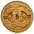 Spilla rotonda Chanel CC placcata oro D'oro