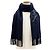 Hermès Stola HERMES Cheval au Tre in cashmere e pelle Nero Blu navy - vista 2