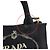 Tote Borsa a mano e spalla 2-Way Prada 1BG439 in canapa e pelle con logo triangolare Nero - vista 15