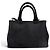 Tote Borsa a mano e spalla 2-Way Prada 1BG439 in canapa e pelle con logo triangolare Nero - vista 4