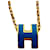 Hermès Collar Hermes Mini Pop H con colgante dorado y azul  - vista 4