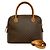 Céline Celine Vintage Macadam Blazon Muster 2-Way Handtasche Braun