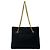 Céline CELINE Vintage Blazon Triomphe Leder-Schultertasche mit Kette Schwarz - Ansicht 3