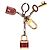 Louis Vuitton Portachiavi Cadenas in metallo oro e rosso D'oro - vista 4