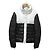 Autre Marque Chaqueta de Plumas de Cuero Coal Black Negro Blanco