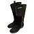 Autre Marque Sartore Leder-Wildleder-Stiefel Schwarz