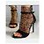Rene Caovilla Stivaletti Peep-Toe in Mesh e Cristalli Neri Nero - vista 5