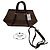 Borsa Prada in tela e pelle marrone