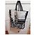 Christian Dior Borsa Tote "Paris" in Tela Nero Bianco - vista 2