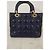 Borsa Christian Dior Lady Dior Medium in pelle blu scuro - vista 5
