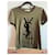 Yves Saint Laurent T-shirt Monogram YSL - Kaki Coton  - vue 3