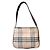 Borsa a tracolla Burberry Haymarket Check in lana Beige Monogramma