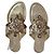 Oscar de la Renta Verzierte Zehentrenner Sandalen Golden