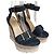Stuart Weitzman Sandali wedge in denim Blu D'oro