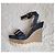 Stuart Weitzman Sandali wedge in denim Blu D'oro - vista 2