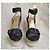 Stuart Weitzman Sandali wedge in denim Blu D'oro - vista 3