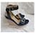 Stuart Weitzman Sandali wedge in denim Blu D'oro - vista 6