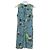 Autre Marque Class Roberto Cavalli Ärmelloses Kleid mit Blumenprint Blau Grün Lila