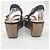 Robert Clergerie Sandali wedge con plateau Nero D'oro - vista 3