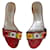 Dolce & Gabbana Python-Mules in Rot mit Blumen Mehrfarben  - Ansicht 1