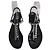 Gucci Sandali Thong in Pelle Nera con Cristalli Nero