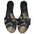 Givenchy Mules in pelle nera con stampa floreale e nappe Marrone Nero
