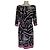 Autre Marque Vestido St. John estampado animal con ribete rosa Negro Gris