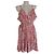 Melissa Odabash Vestido Mini em Viscose e Lurex com Estampado Floral Rosa Branco Vermelho Roxo