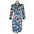 Autre Marque Samantha Sung Wickelkleid mit Blumenprint Weiß Blau Grün Lila