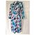 Autre Marque Samantha Sung Wickelkleid mit Blumenprint Weiß Blau Grün Lila - Ansicht 2