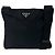 Borsa Tote Prada con logo triangolare in metallo Nero
