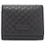 Cartera tríptico Gucci en piel Micro GG negra Negro