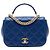 Chanel Blue Mini Quilted Caviar Carry Around Flap