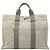 Hermès Gray Canvas Fourre Tout MM Marrone Grigio
