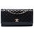 Chanel Black Jumbo Quilted Lambskin 3 Compartment Flap Preto